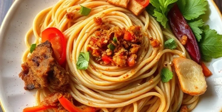 Pâtes frites végétariennes indonésiennes