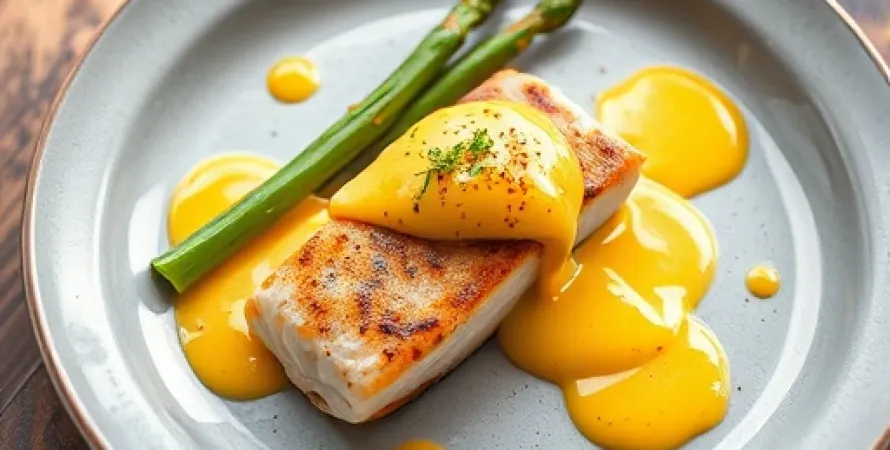 Saumon et asperges à la sauce hollandaise