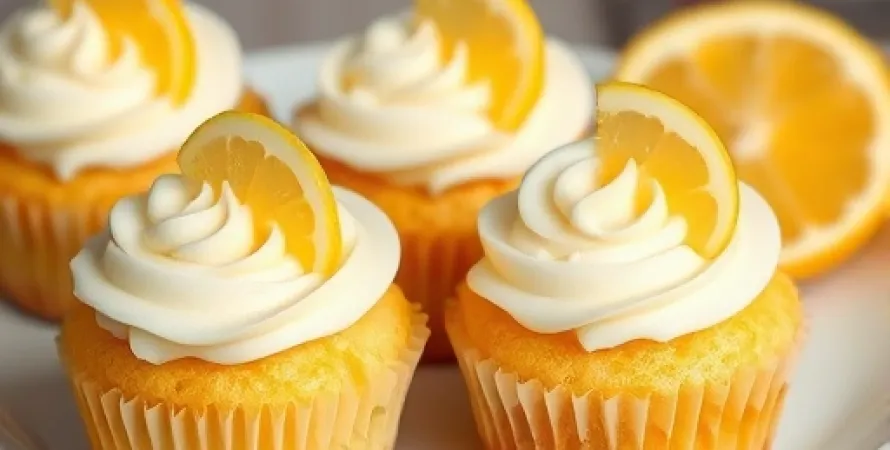 Cupcakes au marzipan et glaçage au citron