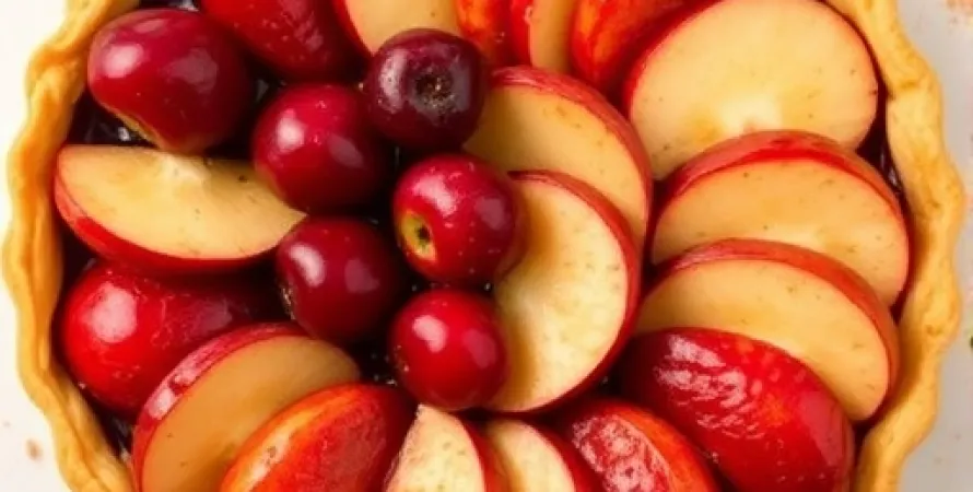 Tarte aux fruits rouges et aux pommes
