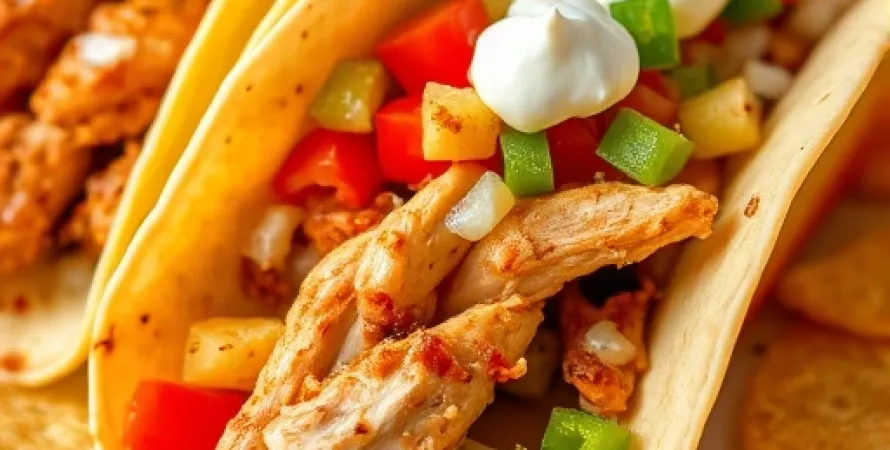 Tacos au poulet et au chili