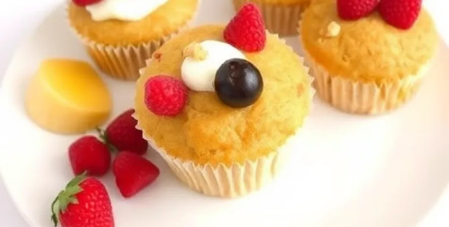 Muffins à l'ananas et aux fruits rouges