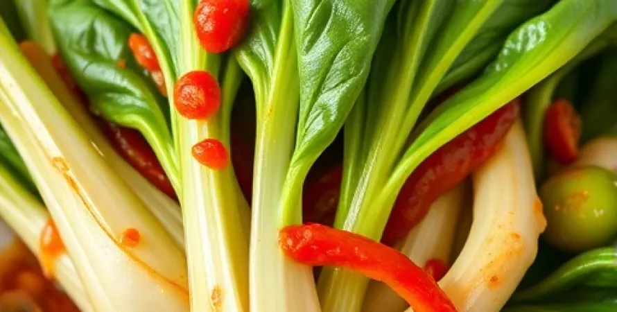 Bok choy aux ail et gingembre sauce pimentée