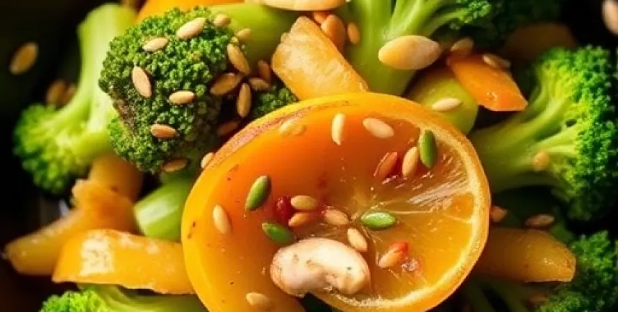 Brocolis au sesame et aux oranges