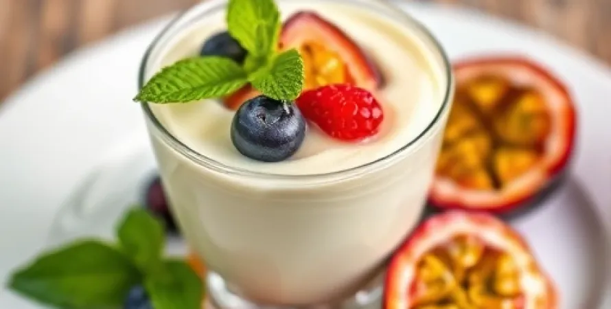 Mousse au chocolat blanc et passion