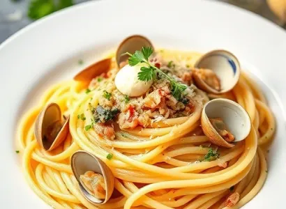 Linguine à la sauce italienne aux palourdes blanches