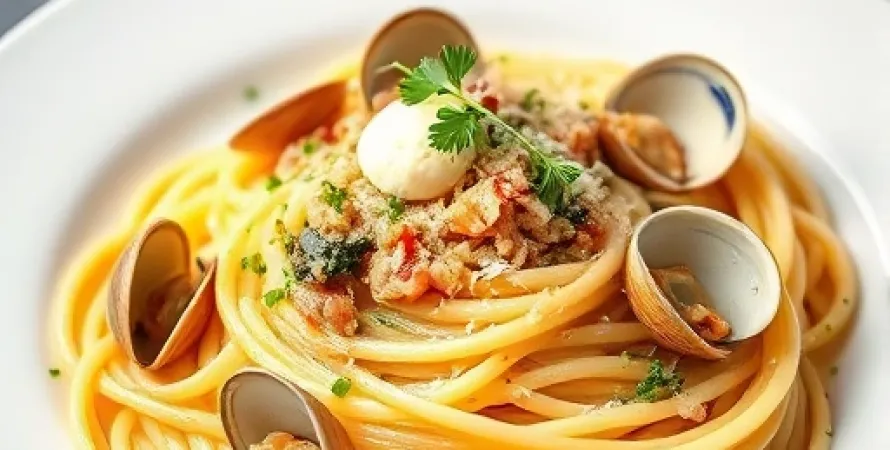 Linguine à la sauce italienne aux palourdes blanches
