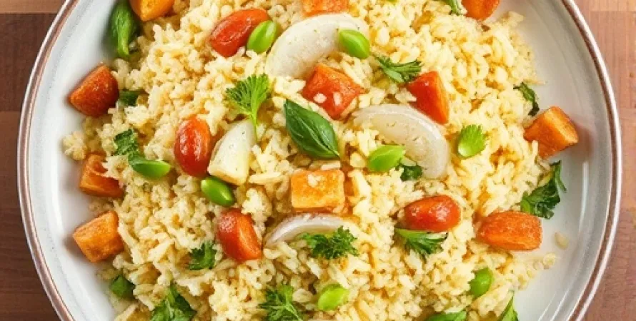 Salade de riz et épinards