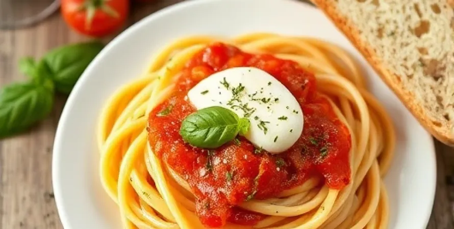 Pâtes rotelle aux tomates et mozzarella