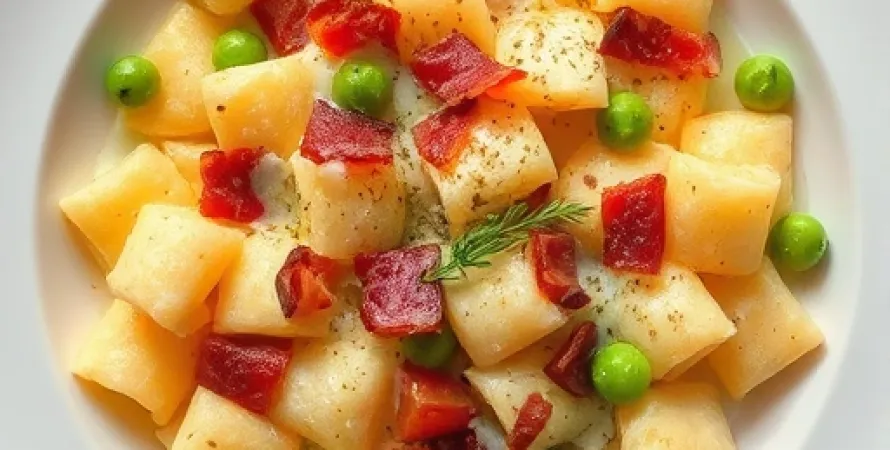 Pâtes au bacon et fromage