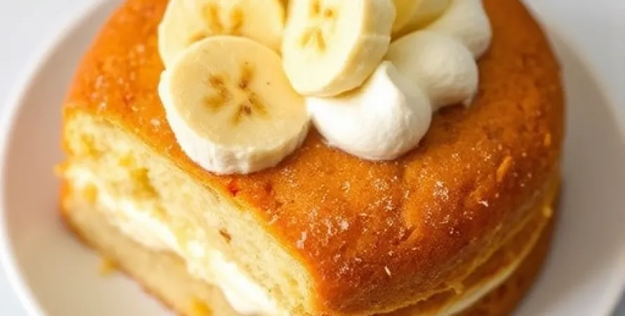 Gâteau aux bananes et crème fraîche