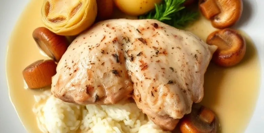 Poulet sauté aux artichauts
