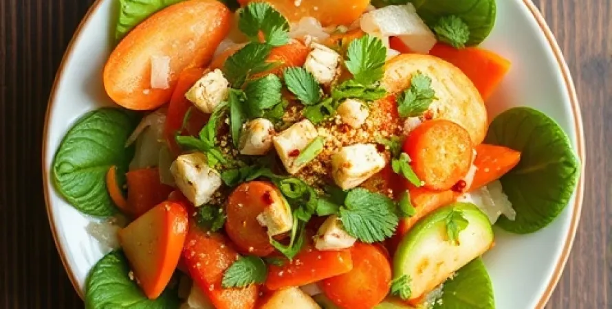 Salade de carottes et nouilles Hokkien