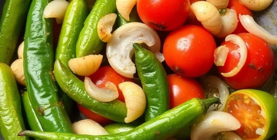 Courgettes aux piments verts