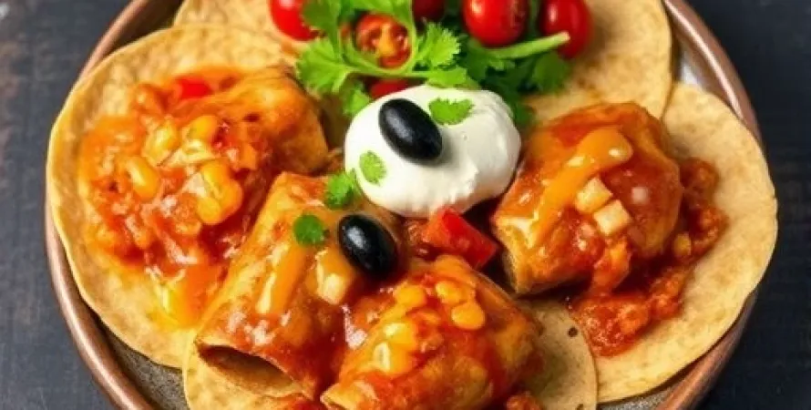 Enchiladas de poulet et haricots