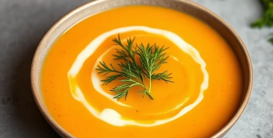 Soupe veloutée de carottes à l'aneth