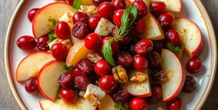 Salade de chou rouge aux cranberries et pomme