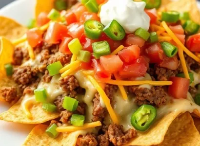 Assiette de nachos au boeuf