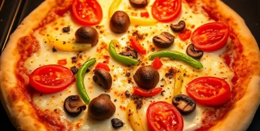 Pizza aux poivrons et trois fromages
