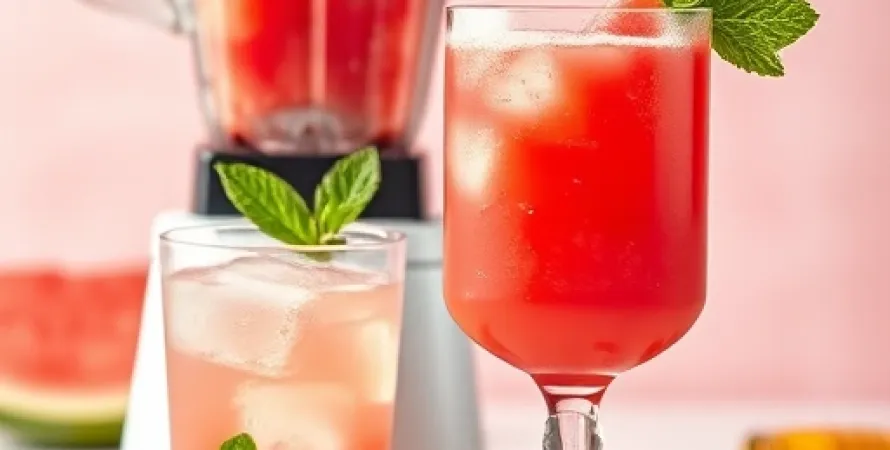 Jus de pastèque et menthe