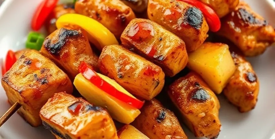Brochettes de poulet hawaïennes