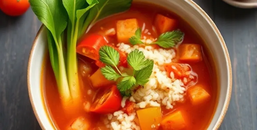 Potage de tomates et riz