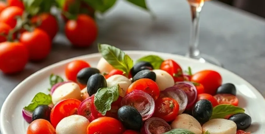 Salade de tomates et bocconcini