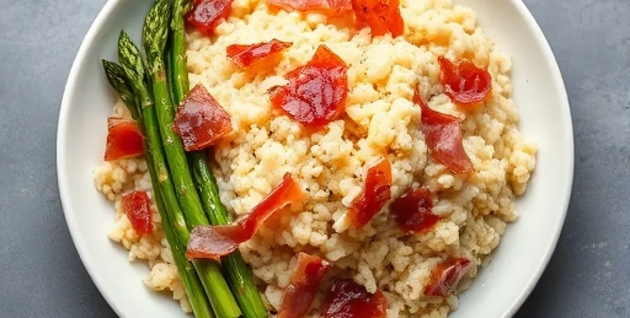 Risotto aux Asperges, Prosciutto et Parmigiano