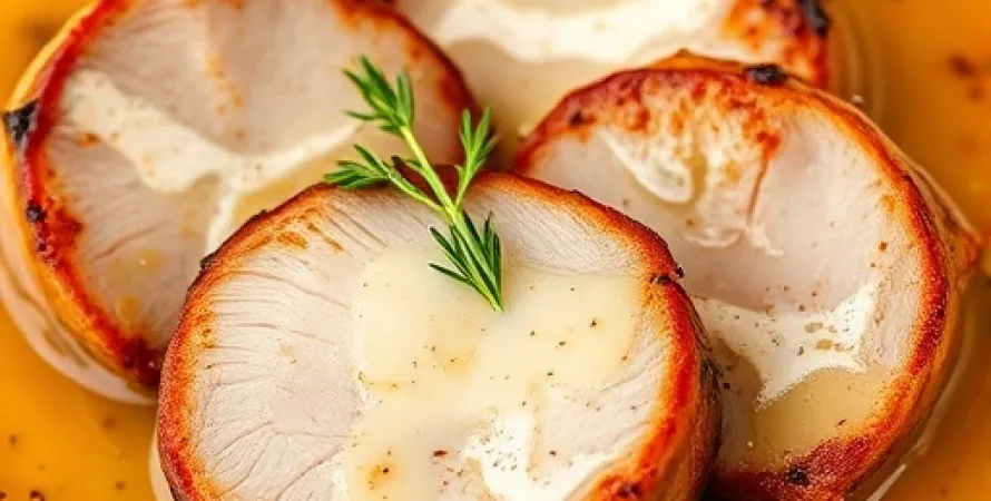 Médailles de porc au rhum