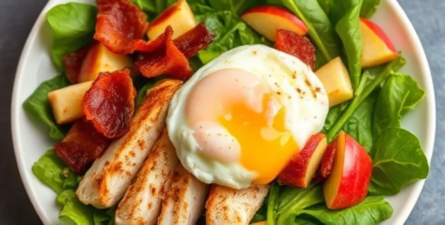 Salade de poulet au bacon caramélisé et au five spice