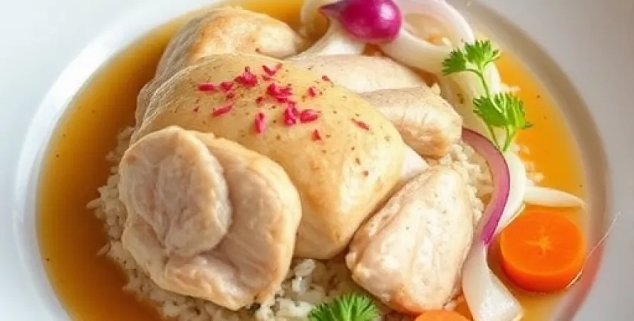 Poulet au citronnelle et riz