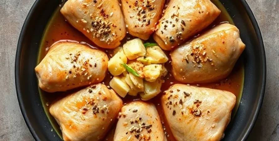 Poulet au sesame et sauce douce-acide