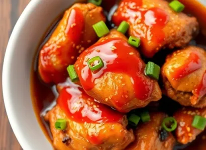 Poulet asiatique collant