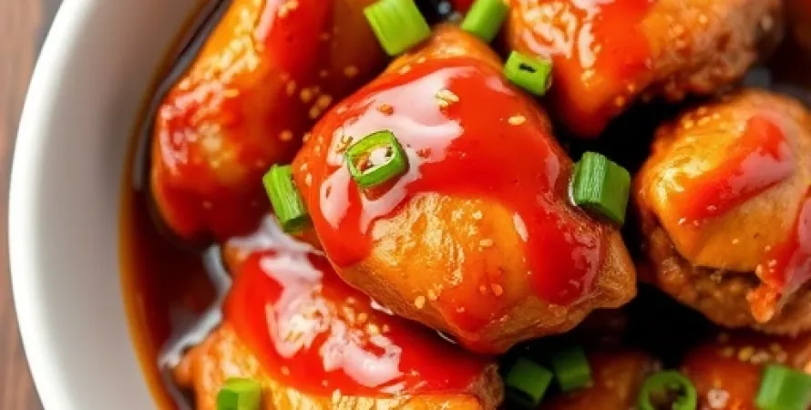 Poulet asiatique collant