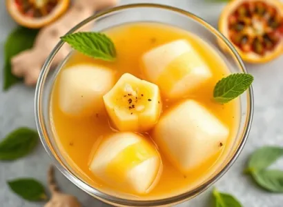 Melon au sirop de fruit de la passion