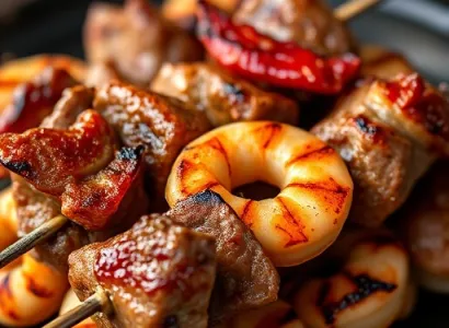 Brochettes de terre et mer