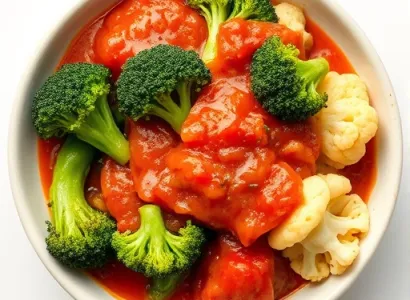 Chou-fleur et brocolis sauce tomate