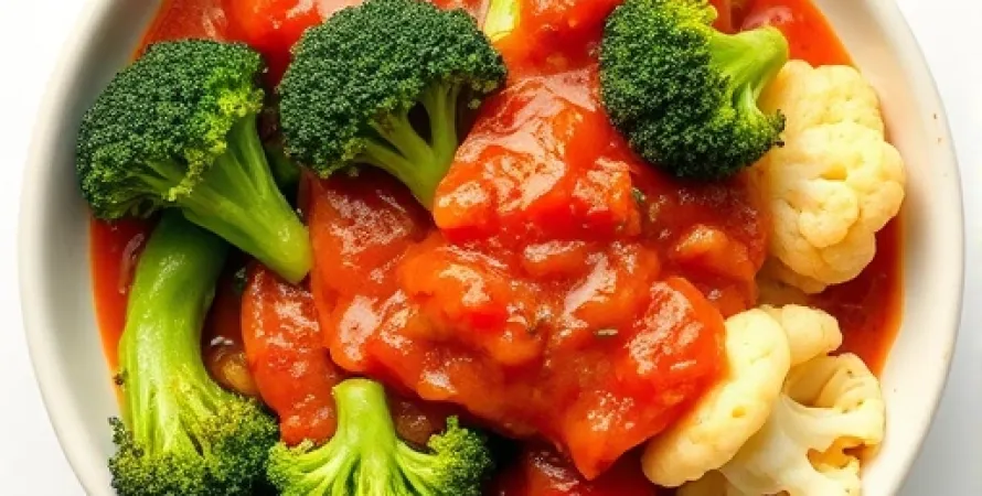 Chou-fleur et brocolis sauce tomate