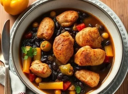 Ragout de haricots noirs au poulet