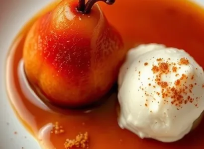 Poires chaudes au caramel