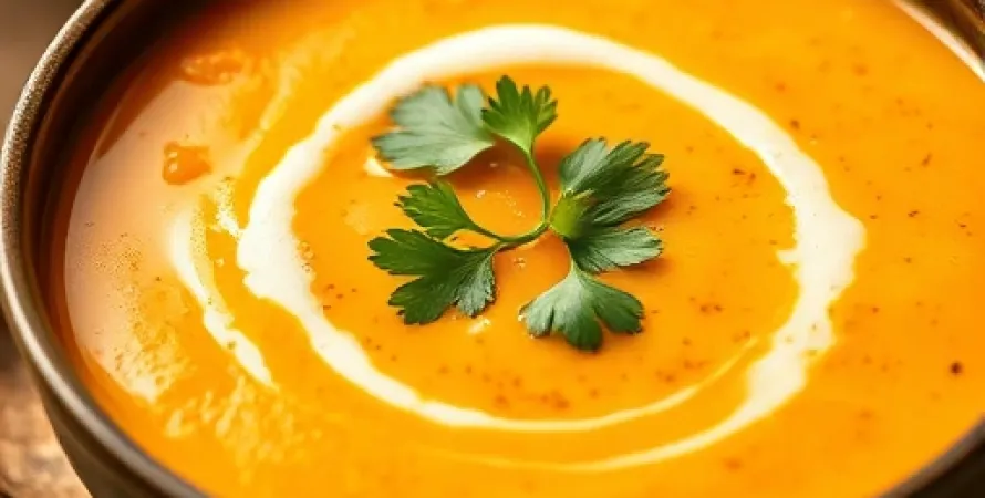 Soupe aux patates douces et noix de coco