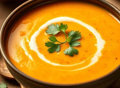 Soupe aux patates douces et noix de coco