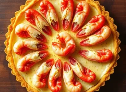 Tarte aux queues de crevettes