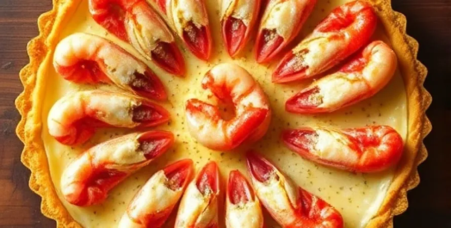Tarte aux queues de crevettes