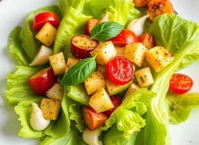 Salade de romaine aux légumes grillés
