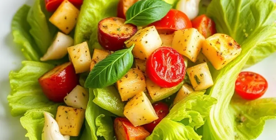 Salade de romaine aux légumes grillés