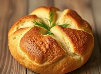 Pain rapide au yeast, oignon et aneth