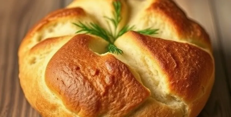 Pain rapide au yeast, oignon et aneth
