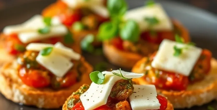 Crostini au pesto de poivrons rouges