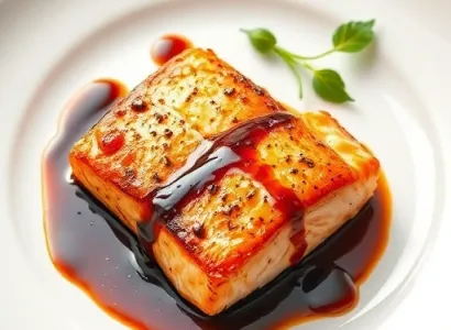 Saumon au glace de balsamique